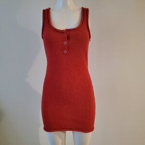 Emory Park Red Sweater Sleeveless Tank Mini Dress Size S